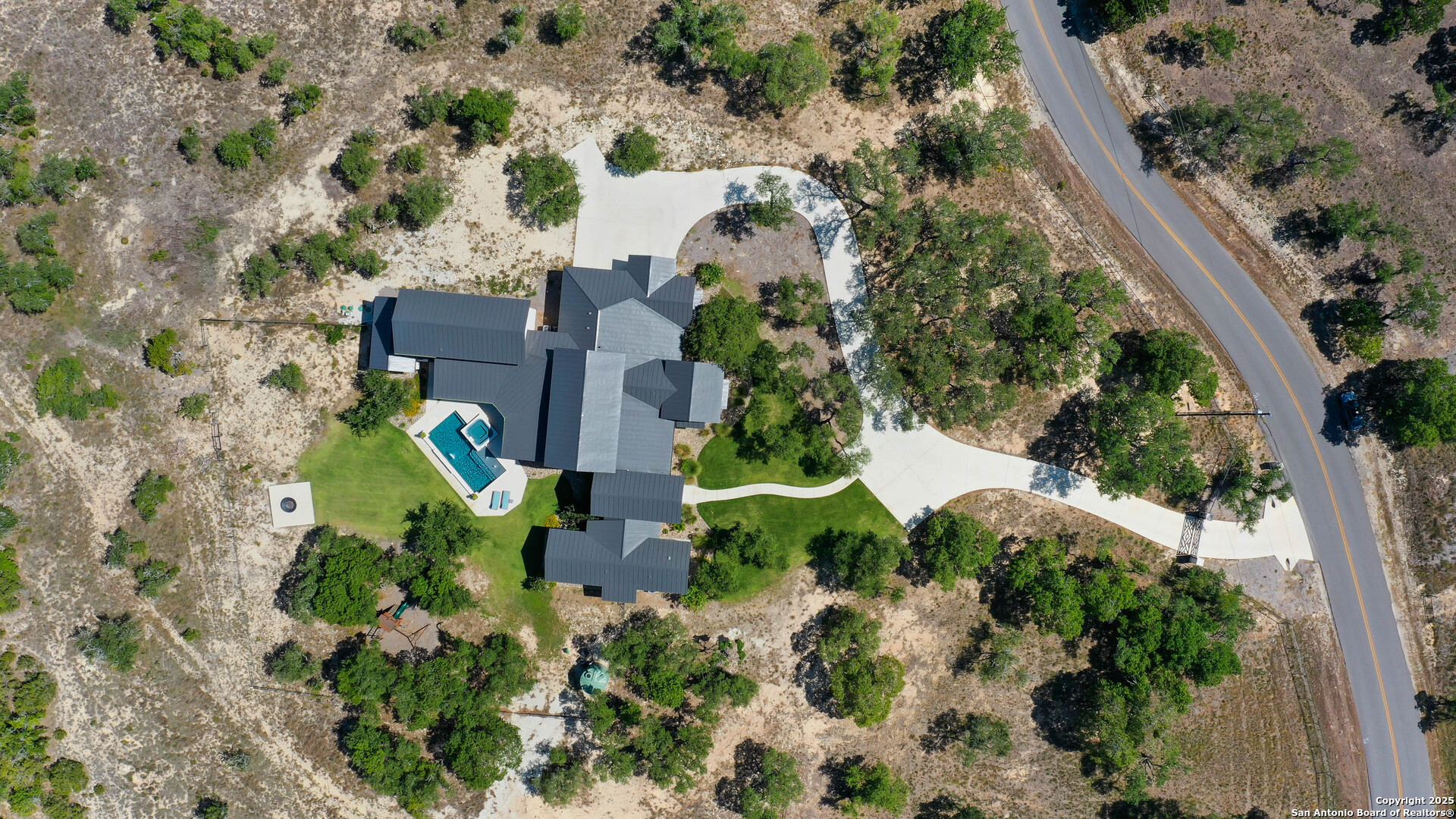 815 Brand Road Bulverde, TX 78163 - Photo 46 of 50 an aerial view of house with yard