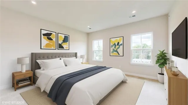 an empty room with windows