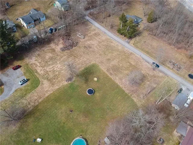 an aerial view of a house