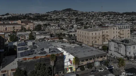 an aerial view of multiple house