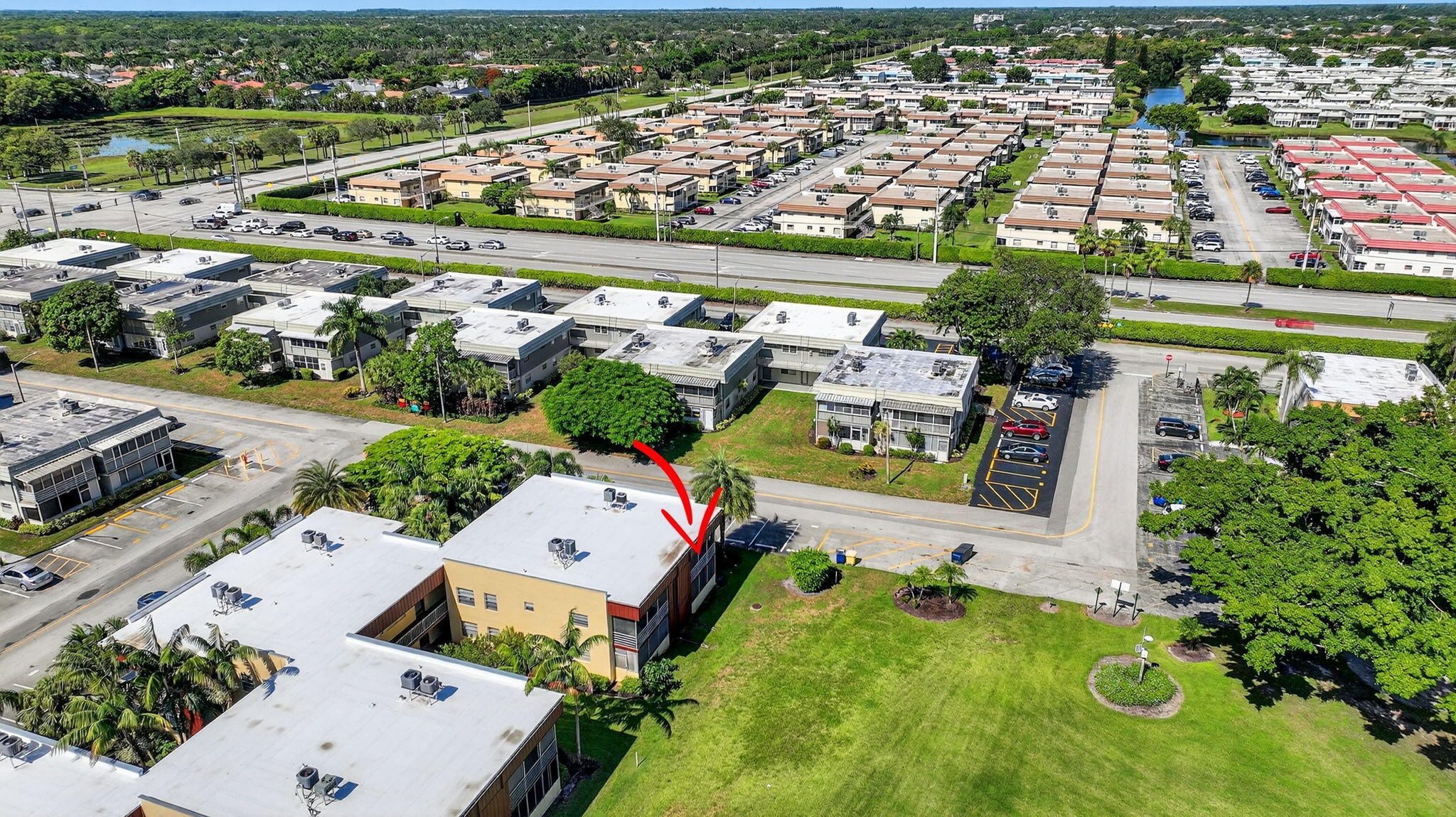 624 Flanders North Delray Beach, FL 33484 - Photo 32 of 44 an aerial view of a house with a garden