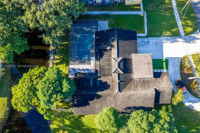 a view of a house with a garden