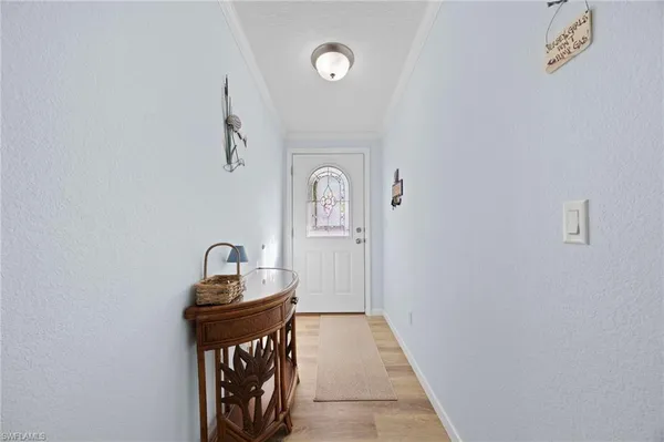 a front view of a house with entryway