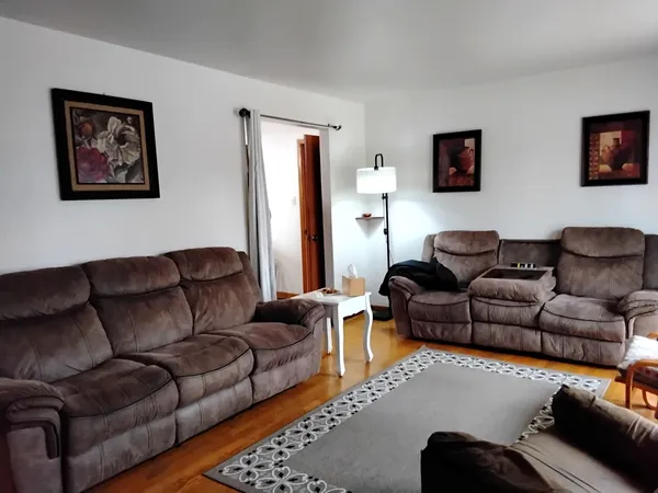 a living room with furniture