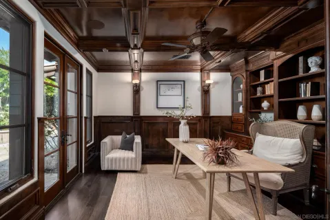 a living room with furniture and window