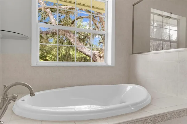 a view of a lake with a city