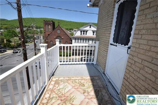 a view of a small space with window