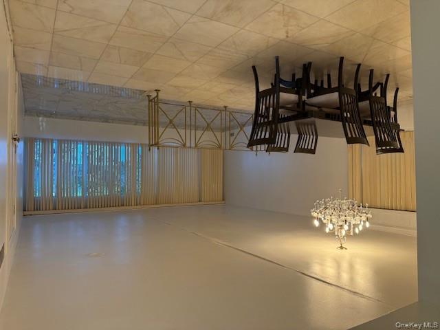 Dining space featuring a chandelier