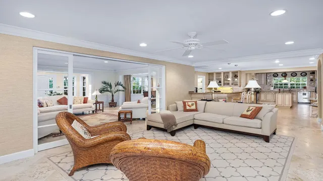 a kitchen with cabinets and window