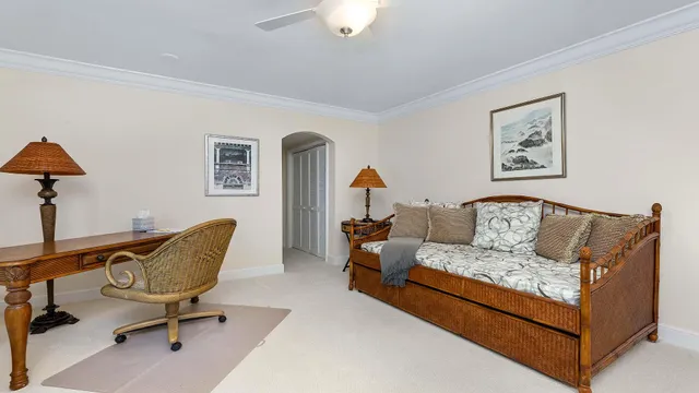 front view of a house with a patio