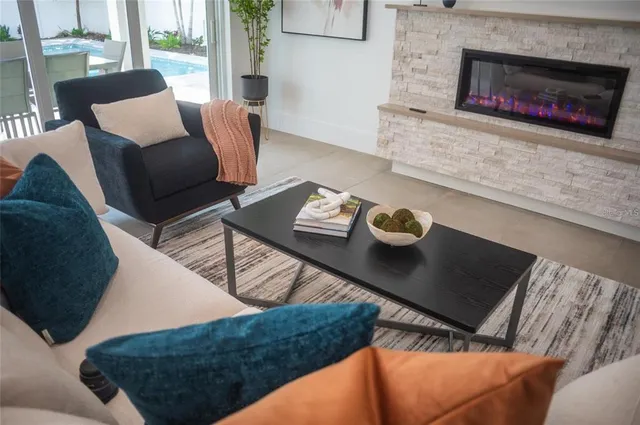 a bedroom with a bed and a lamp