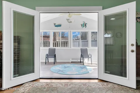 a view of a living room and a window