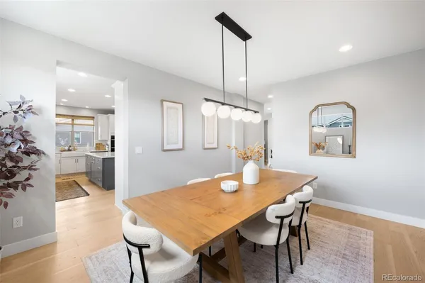 a view of a dining room and livingroom view
