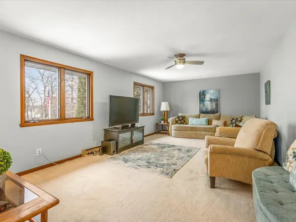 a view of a livingroom with a furniture