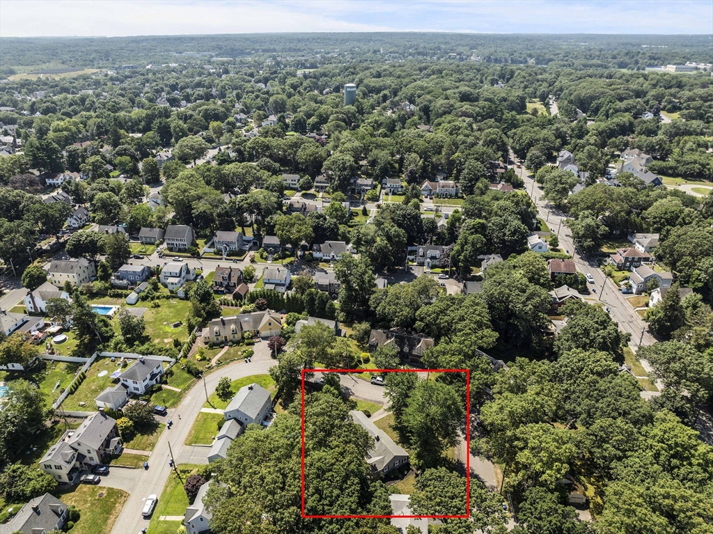 49 Windemere Circle Braintree, MA 02184 - Photo 34 of 36 an aerial view of residential house with outdoor space and trees all around