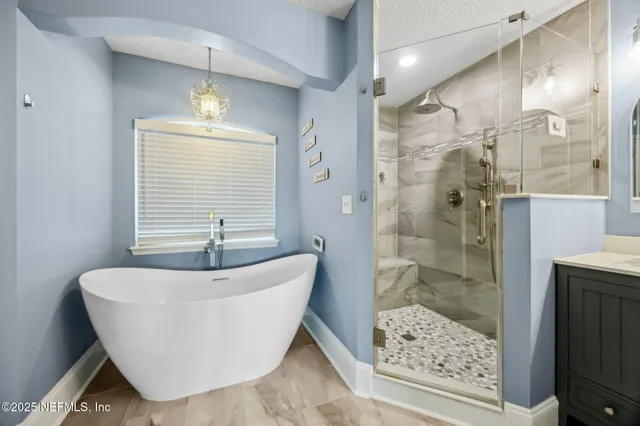 a view of a lake with a yard