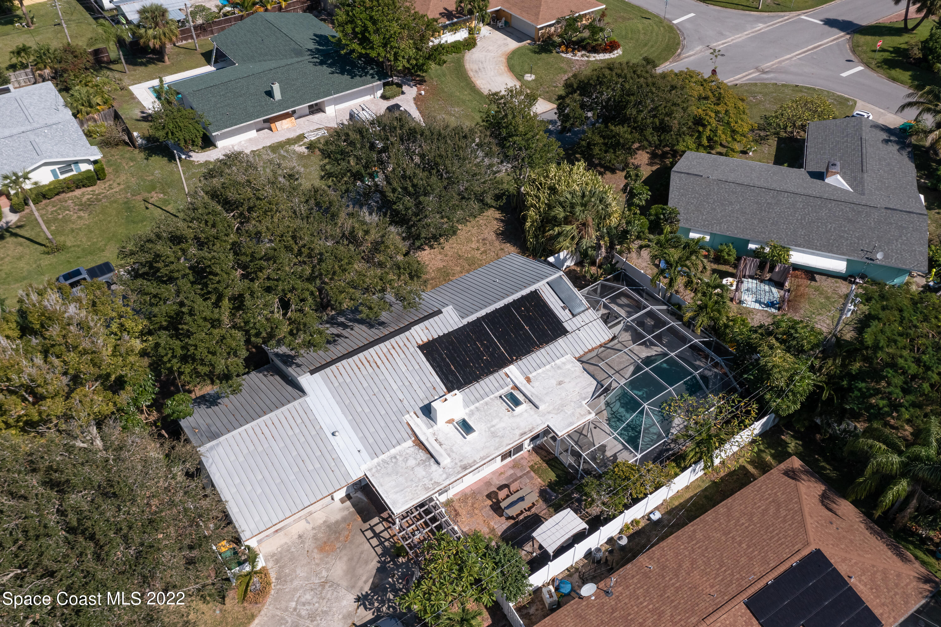 515 Oak Ridge Drive Indialantic, FL 32903 - Photo 33 of 34 an aerial view of house with backyard