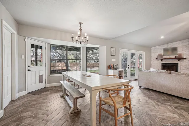 a kitchen with counter top space and sink