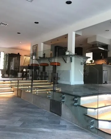 a room with furniture and a mirror