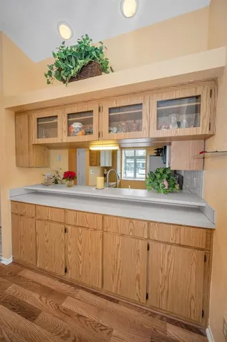 a view of a lake with a mountain