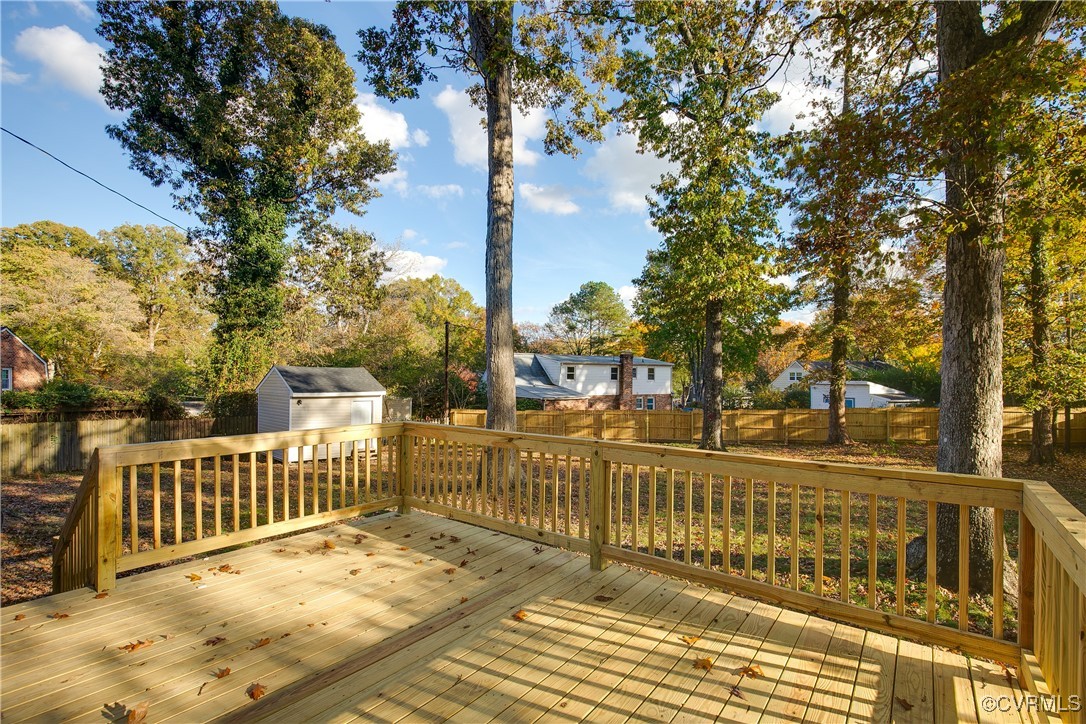 9761 Tuxford Road Chesterfield, VA 23236 - Photo 43 of 49 Wooden deck with a storage unit
