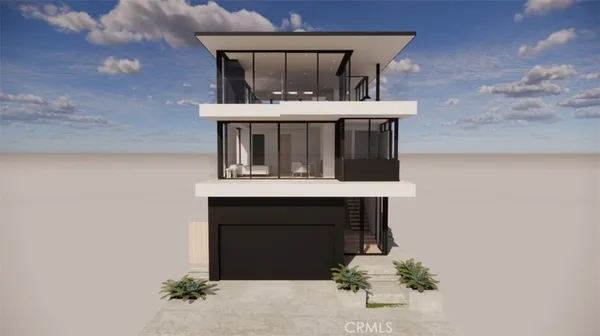 a front view of a house with a fireplace