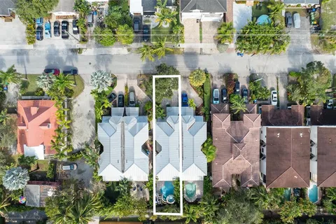 an aerial view of multiple house