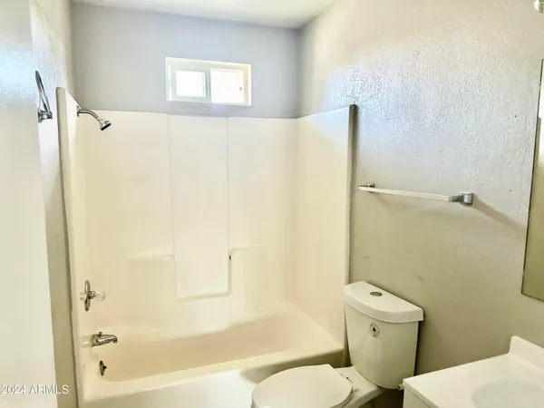 a bathroom with a toilet and a bathtub