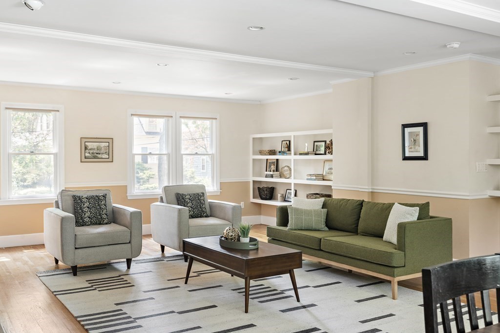 26 Leland Road Brookline, MA 02467 - Photo 5 of 30 a living room with furniture and a rug