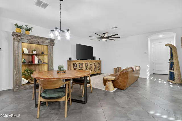 a workspace with furniture and window