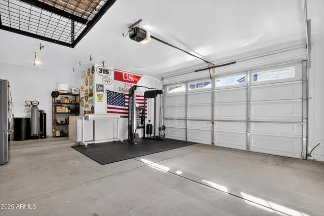 a view of a garage