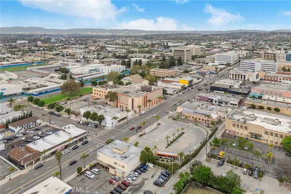 an aerial view of a city