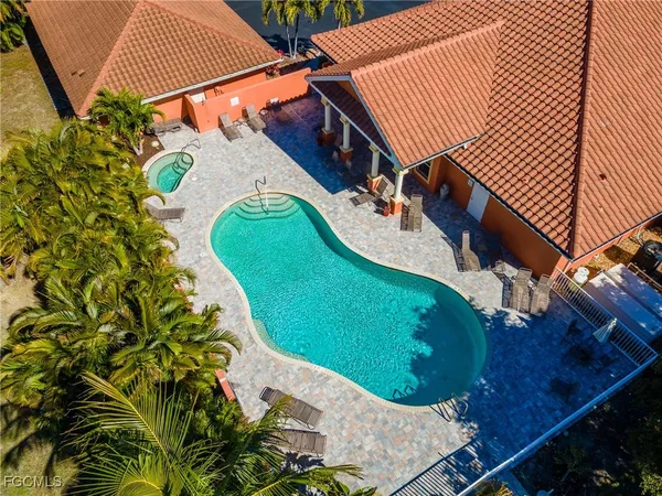 an aerial view of a house
