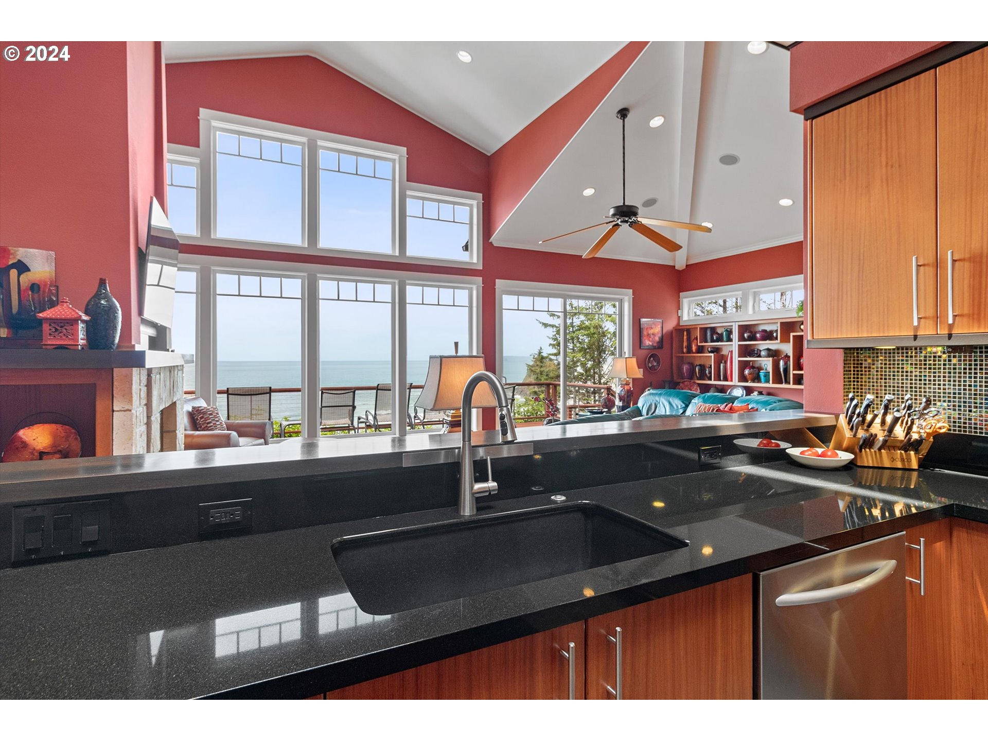 50040 South Beach Road Neskowin, OR 97149 - Photo 15 of 46 a kitchen view with a sink and cabinets