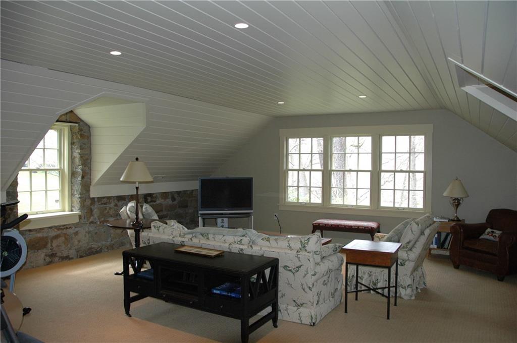 508 Beaver Road Edgeworth, PA 15143 - Photo 22 of 25 View of interior stone wall and wood ceiling.