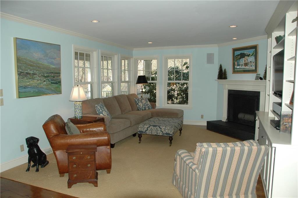 508 Beaver Road Edgeworth, PA 15143 - Photo 4 of 25 Family Room with wood burning fireplace is open to Kitchen and Dining Room.