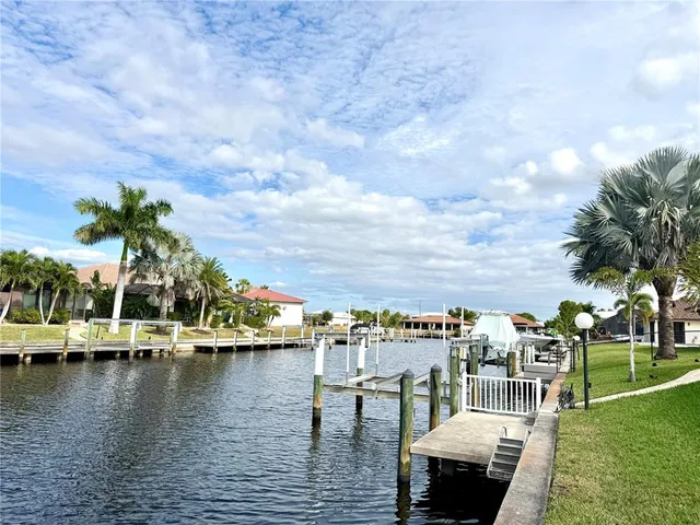 a view of a lake with houses