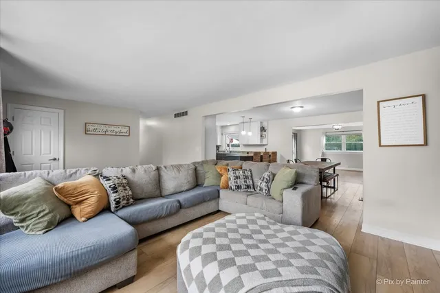 a living room with furniture and a couch