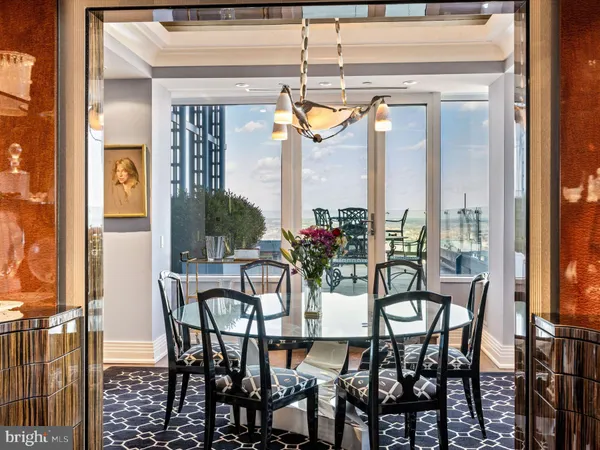 a view of dining room with furniture