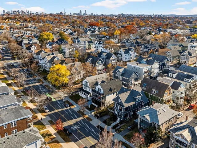 an aerial view of a city