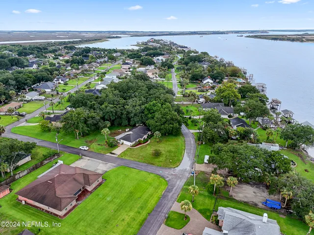 an aerial view of a house