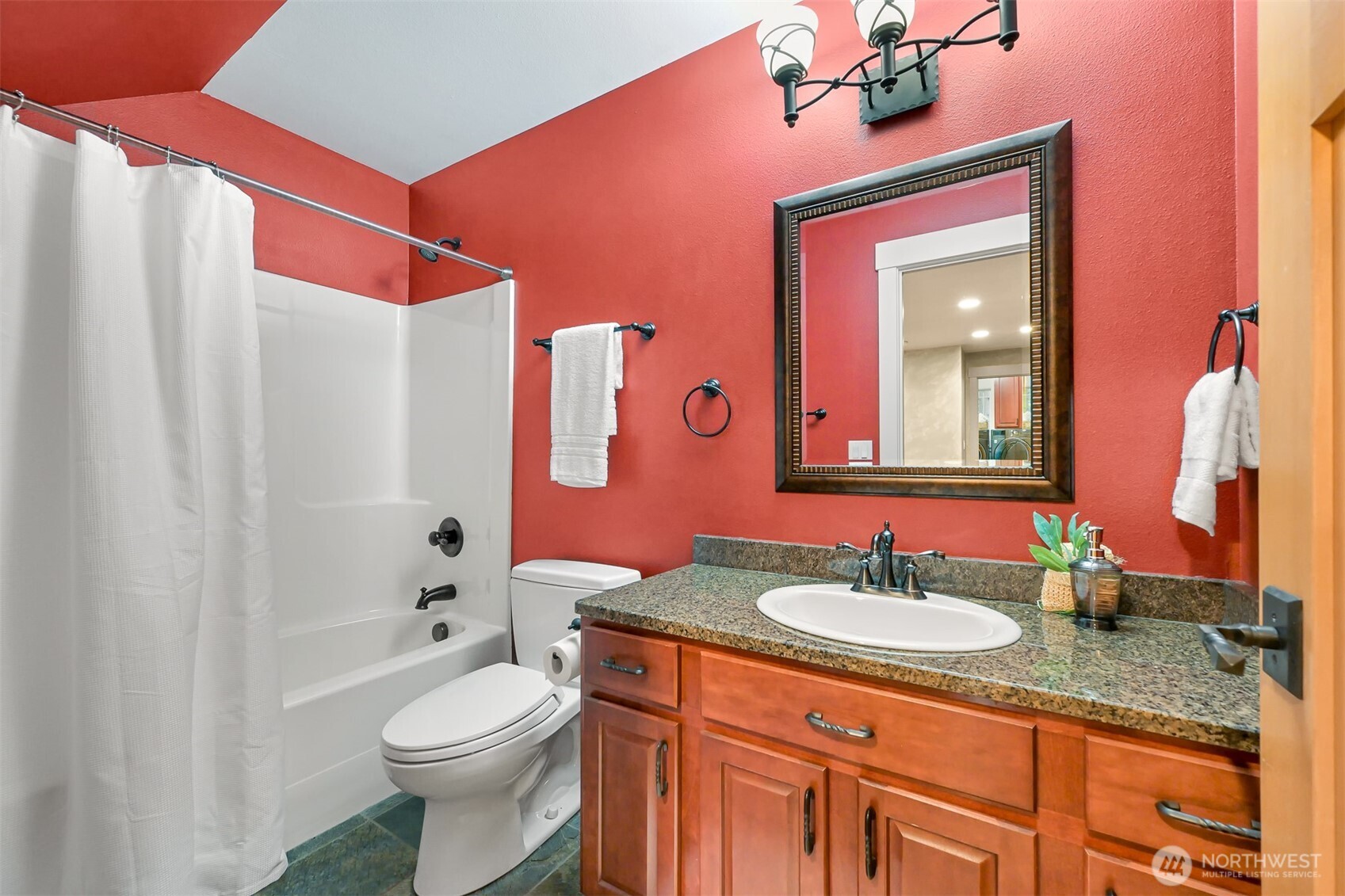 14 Gooseberry Circle Bellingham, WA 98229 - Photo 31 of 40 a bathroom with a granite countertop sink toilet and shower