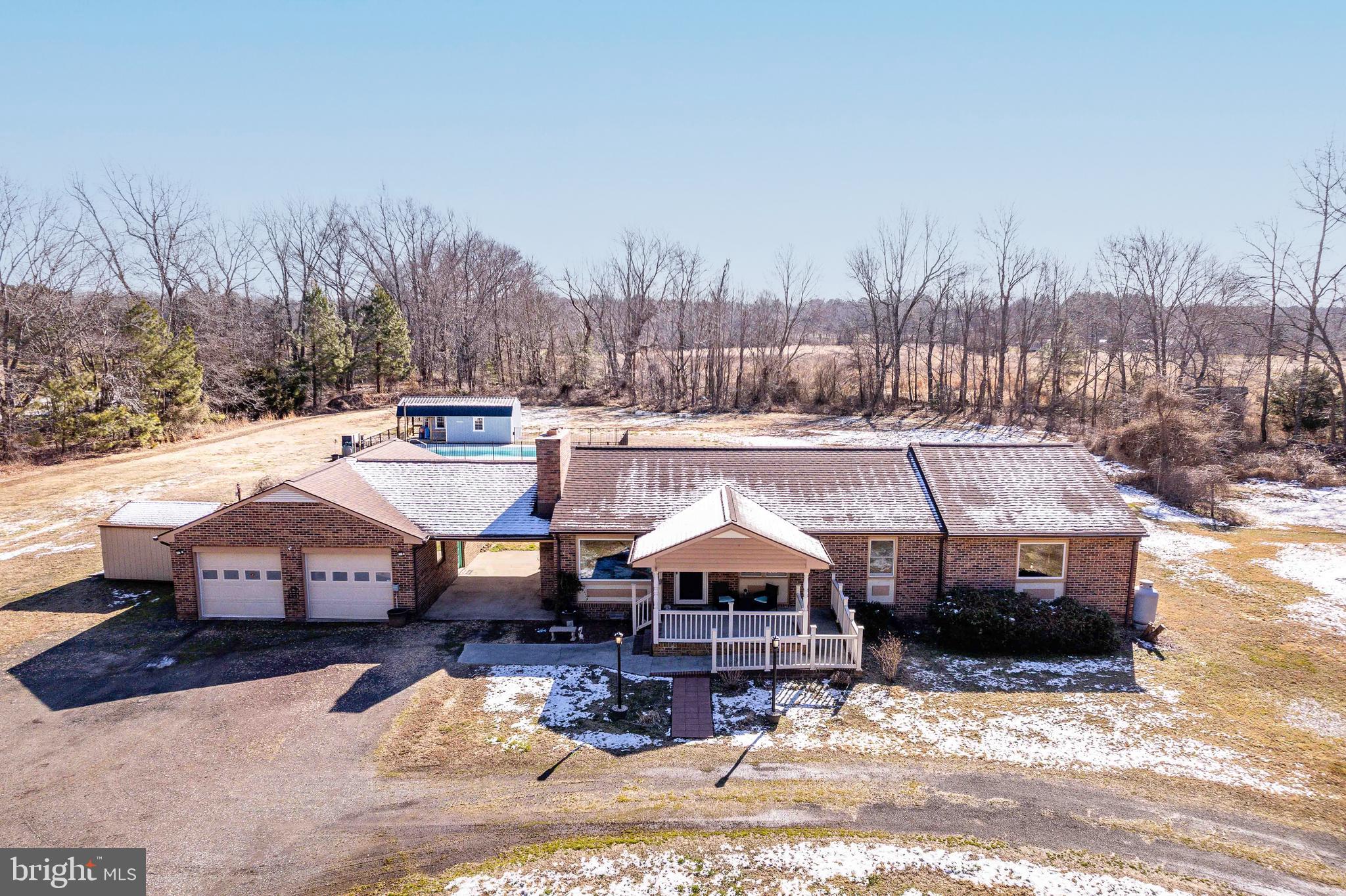 a view of a town with sitting area
