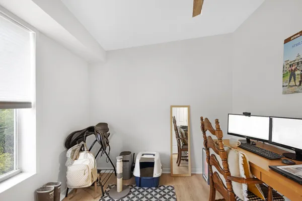 a view of a livingroom with furniture