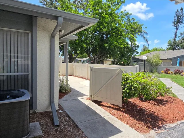 a view of a backyard
