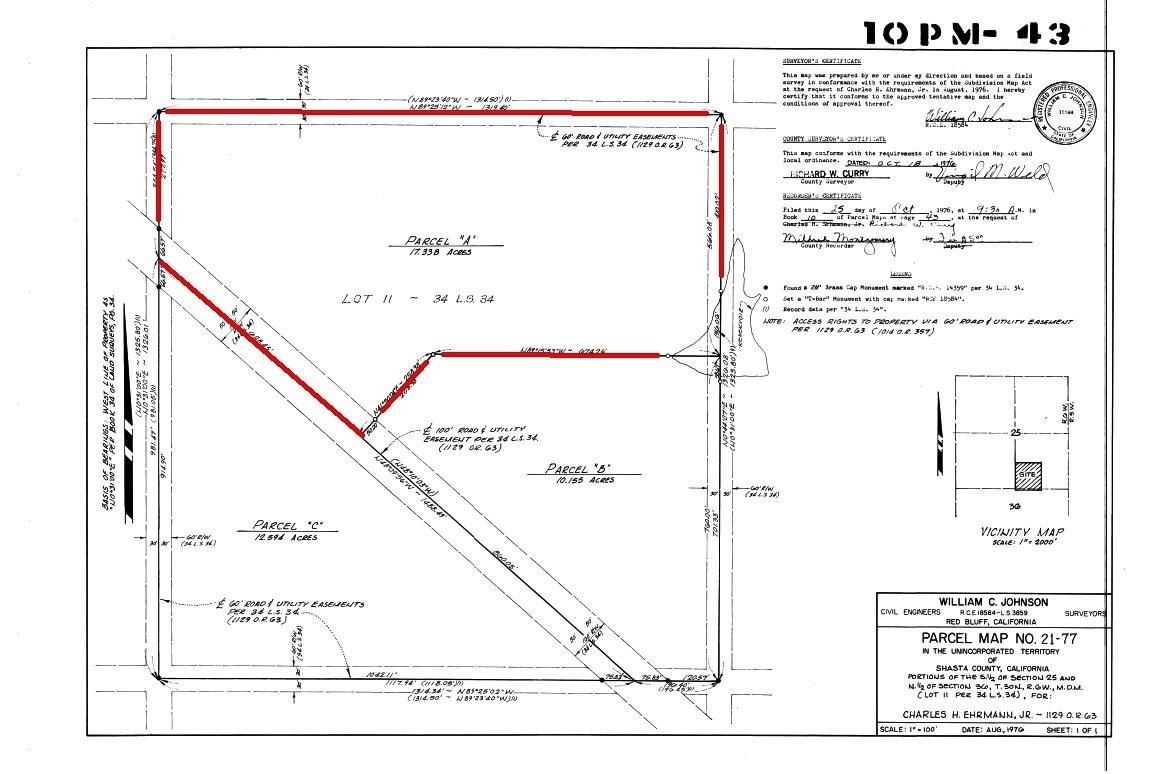 Two Two Feathers Road Cottonwood, CA 96022 - Photo 18 of 21 Parcel map