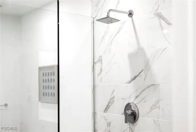 a bathroom with a shower