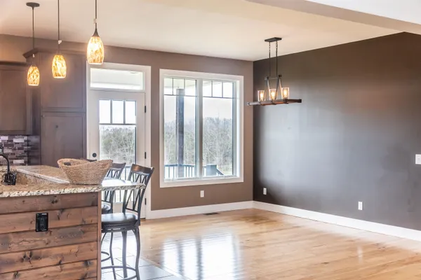 a view of hallway with livingroom