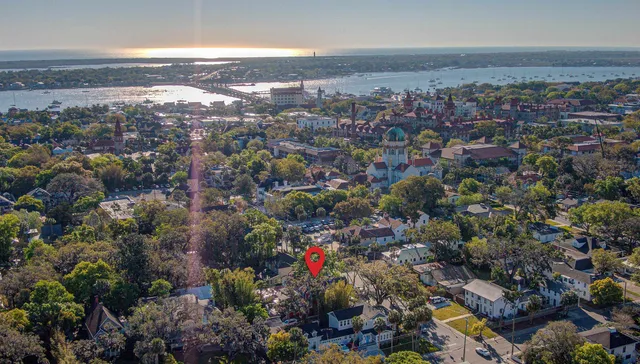 an aerial view of multiple house