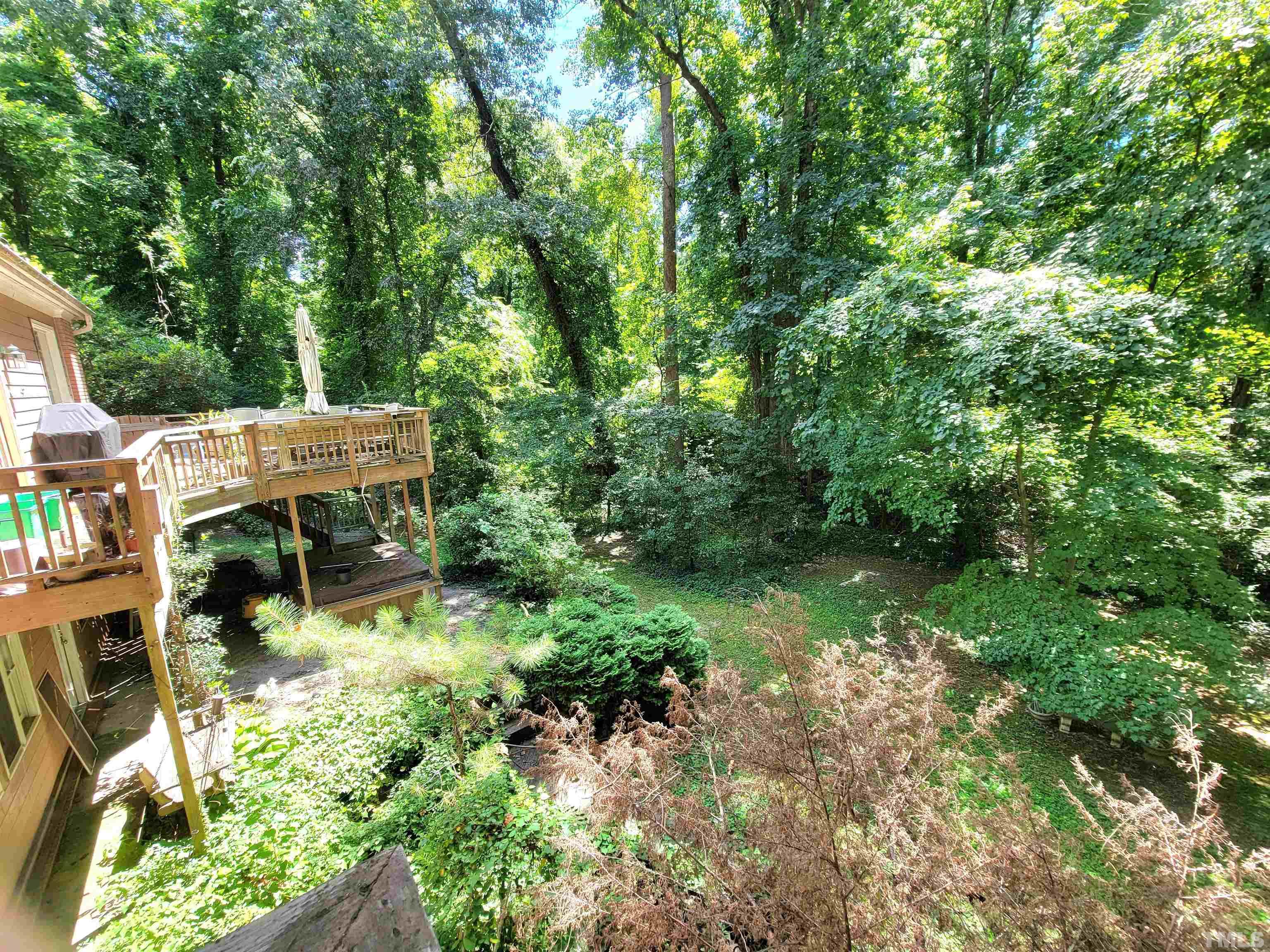 300 Dartmouth Road Raleigh, NC 27609 - Photo 37 of 52 a view of backyard of house with green space